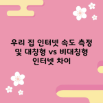 우리 집 인터넷 속도 측정 및 대칭형 vs 비대칭형 인터넷 차이