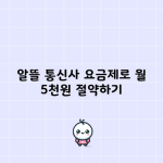 알뜰 통신사 요금제로 월 5천원 절약하기