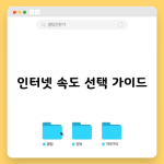 인터넷 속도 선택 가이드