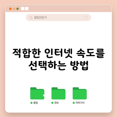 적합한 인터넷 속도를 선택하는 방법