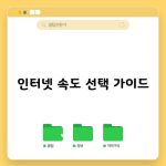 인터넷 속도 선택 가이드