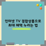 인터넷 TV 결합상품으로 최대 혜택 누리는 법