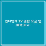 인터넷과 TV 결합 요금 및 혜택 비교