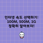 인터넷 속도 선택하기: 100M, 500M, 1G 정확히 알아보자!