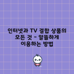 인터넷과 TV 결합 상품의 모든 것 – 알뜰하게 이용하는 방법