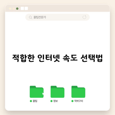 적합한 인터넷 속도 선택법