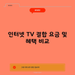 인터넷 TV 결합 요금 및 혜택 비교