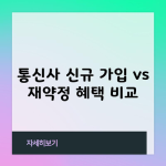 통신사 신규 가입 vs 재약정 혜택 비교