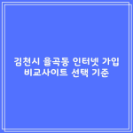 김천시 율곡동 인터넷 가입 비교사이트 선택 기준