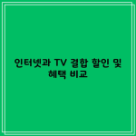 인터넷과 TV 결합 할인 및 혜택 비교