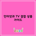 인터넷과 TV 결합 상품 가이드