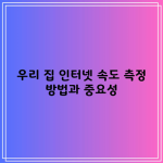 우리 집 인터넷 속도 측정 방법과 중요성