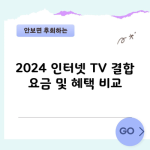 2024 인터넷 TV 결합 요금 및 혜택 비교