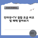 인터넷+TV 결합 요금 비교 및 혜택 알아보기