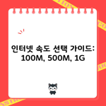 인터넷 속도 선택 가이드: 100M, 500M, 1G