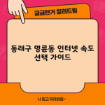 동래구 명륜동 인터넷 속도 선택 가이드