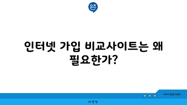 인터넷 가입 비교사이트는 왜 필요한가?