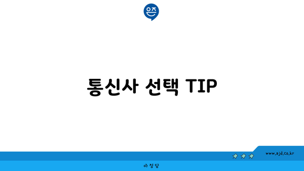 통신사 선택 TIP