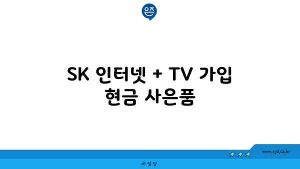 SK 인터넷 + TV 가입 현금 사은품