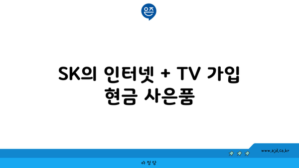 SK의 인터넷 + TV 가입 현금 사은품