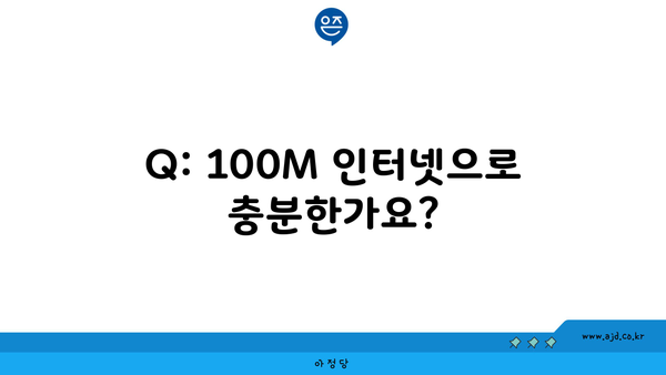 Q: 100M 인터넷으로 충분한가요?