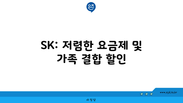 SK: 저렴한 요금제 및 가족 결합 할인