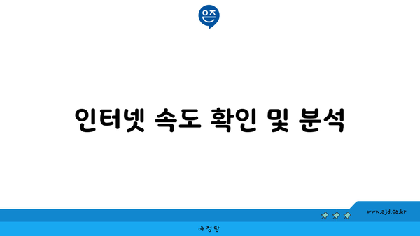 인터넷 속도 확인 및 분석