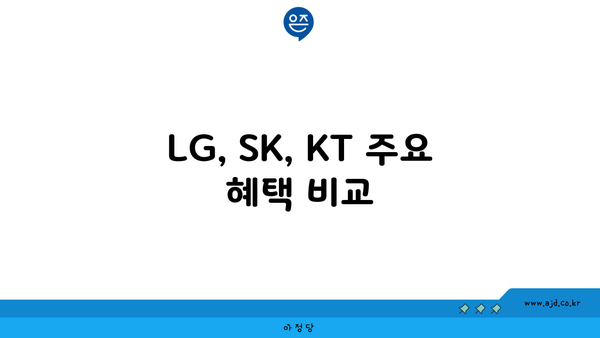 LG, SK, KT 주요 혜택 비교