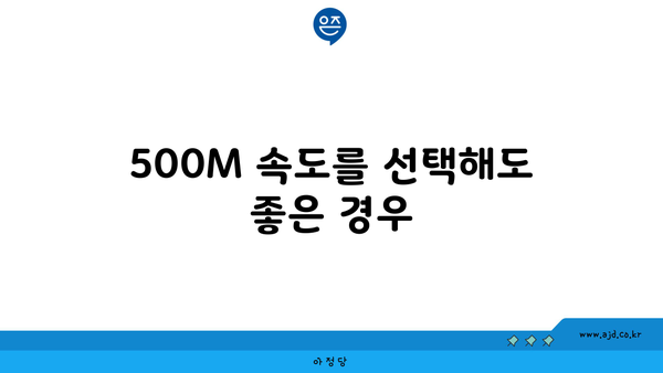 500M 속도를 선택해도 좋은 경우