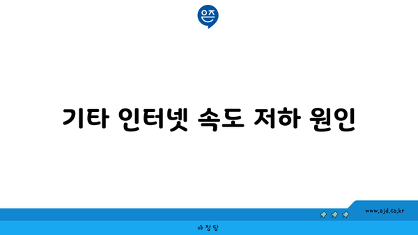 기타 인터넷 속도 저하 원인