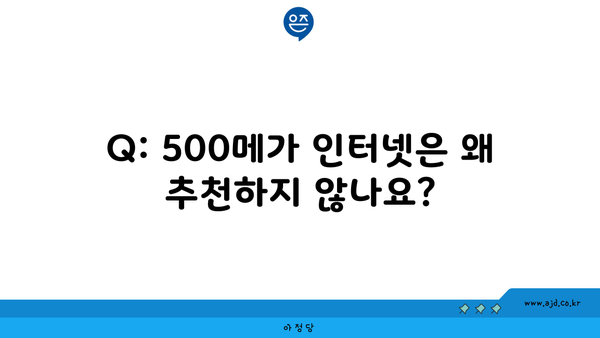 Q: 500메가 인터넷은 왜 추천하지 않나요?