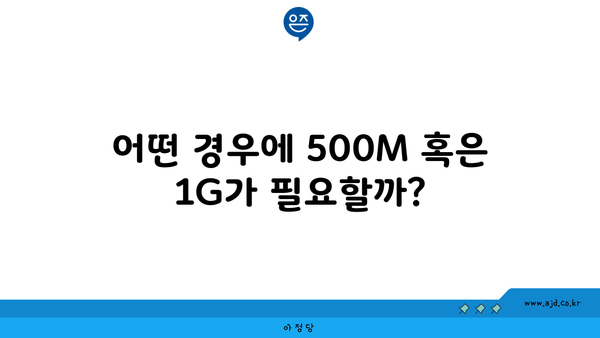 어떤 경우에 500M 혹은 1G가 필요할까?