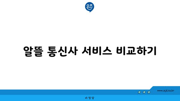 알뜰 통신사 서비스 비교하기