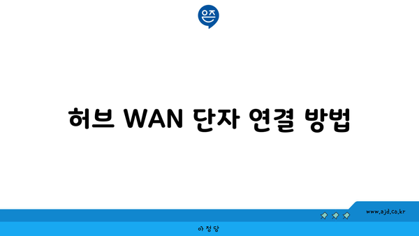 허브 WAN 단자 연결 방법