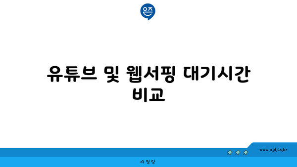 유튜브 및 웹서핑 대기시간 비교