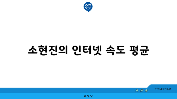 소현진의 인터넷 속도 평균