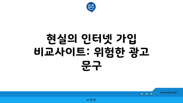 현실의 인터넷 가입 비교사이트: 위험한 광고 문구