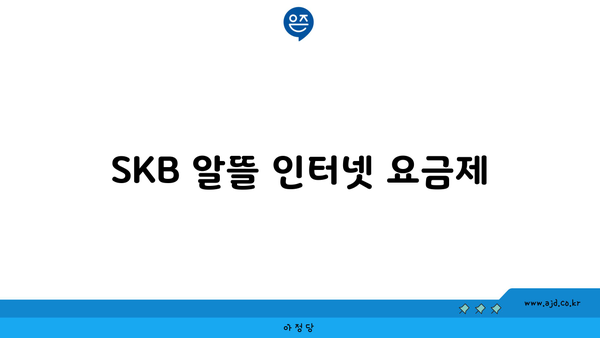 SKB 알뜰 인터넷 요금제