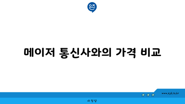 메이저 통신사와의 가격 비교