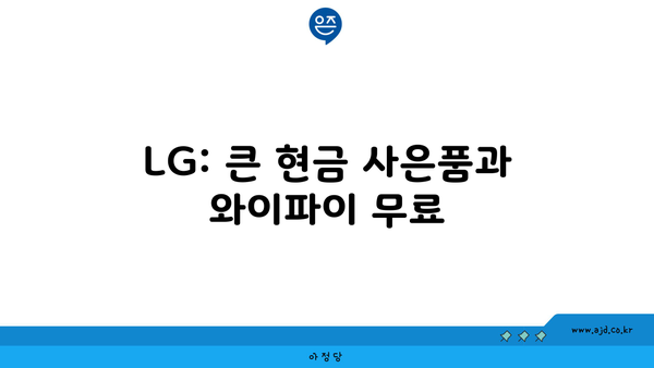 LG: 큰 현금 사은품과 와이파이 무료