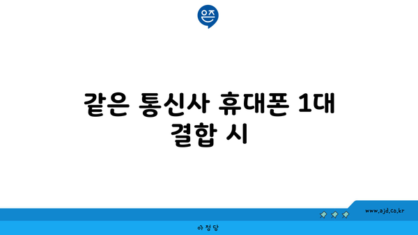 같은 통신사 휴대폰 1대 결합 시