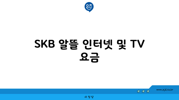 SKB 알뜰 인터넷 및 TV 요금