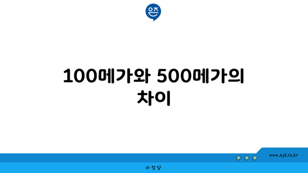 100메가와 500메가의 차이