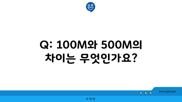 Q: 100M와 500M의 차이는 무엇인가요?