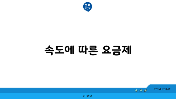 속도에 따른 요금제