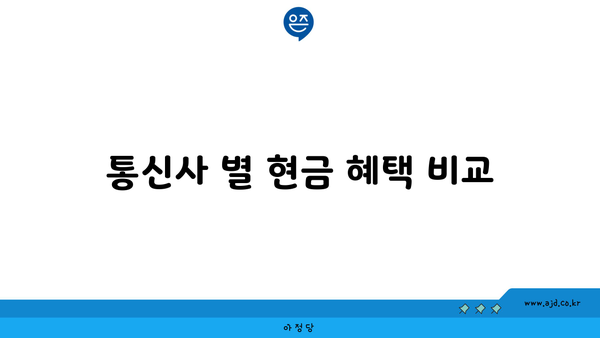 통신사 별 현금 혜택 비교