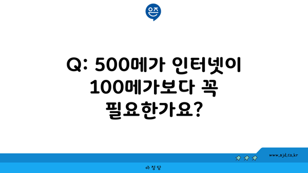 Q: 500메가 인터넷이 100메가보다 꼭 필요한가요?