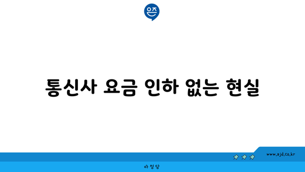 통신사 요금 인하 없는 현실