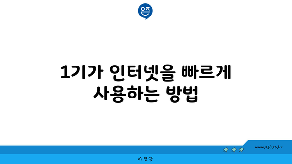 1기가 인터넷을 빠르게 사용하는 방법