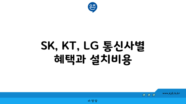 SK, KT, LG 통신사별 혜택과 설치비용